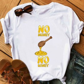 T-shirt humoristique pour femmes - illustration No Honey No Money