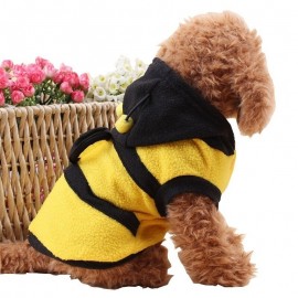 Manteau à capuche abeille pour chien vue coté