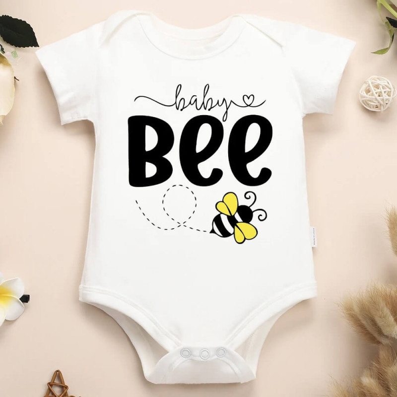 Body abeille hiver en coton pour bébé - couleur blanc