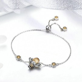 Magnifique Bracelet en argent  chaîne à maillons en forme d'abeille dansante