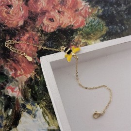 Bracelet en argent Sterling S925 avec pendentif en forme de petite abeille magnique couleur