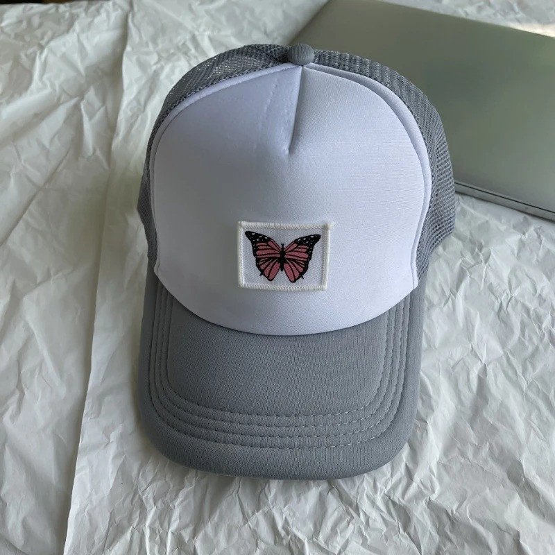 Casquette Papillon avec à écusson Papillon Brodé - Couleur Gris