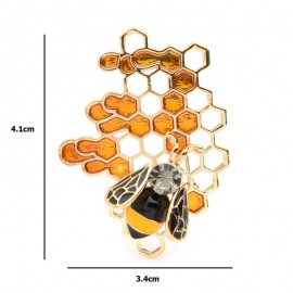 dimensions broche en forme d'abeille et nid d'abeilles en alliage émail