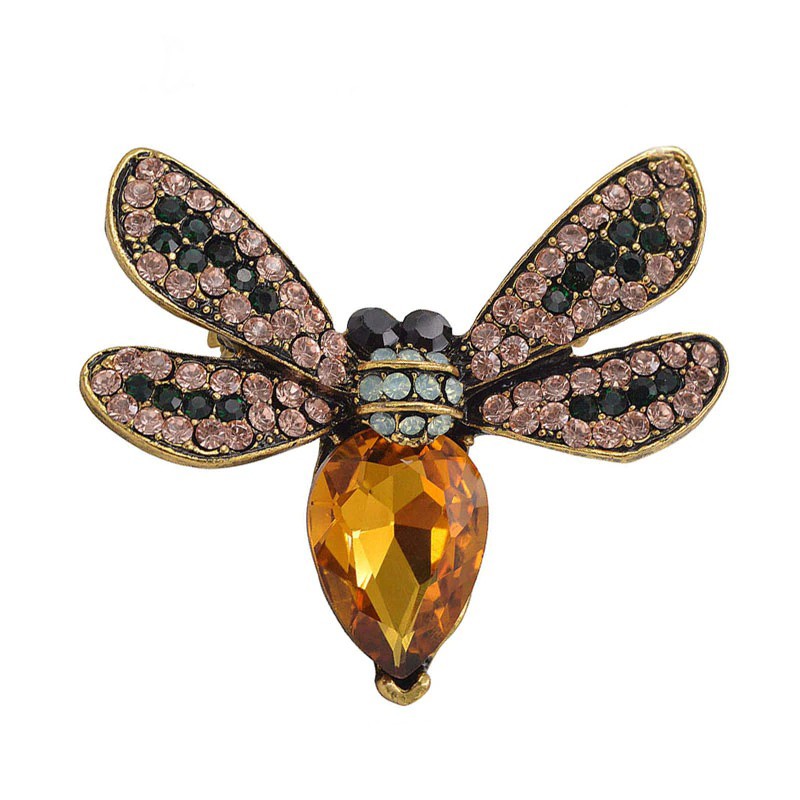 Broche abeille Vintage en cristal pour femmes