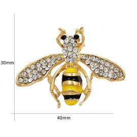 Broche cristal strass émaillée abeille frelon - modèle 2