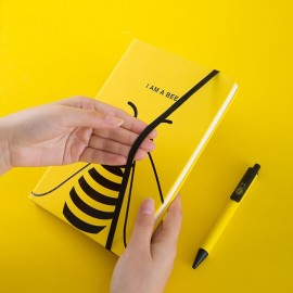 Carnet de notes et Journal intime abeille elastique fermeture