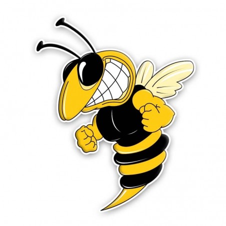 Autocollant abeille féroce en PVC de 13.2 cm x 16.2 cm