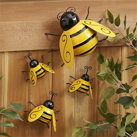 Figurines décoratives en métal abeille, ornements de jardin