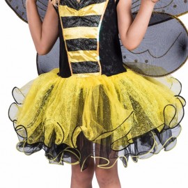 robe costume à ailes d'abeille jaune vue de face